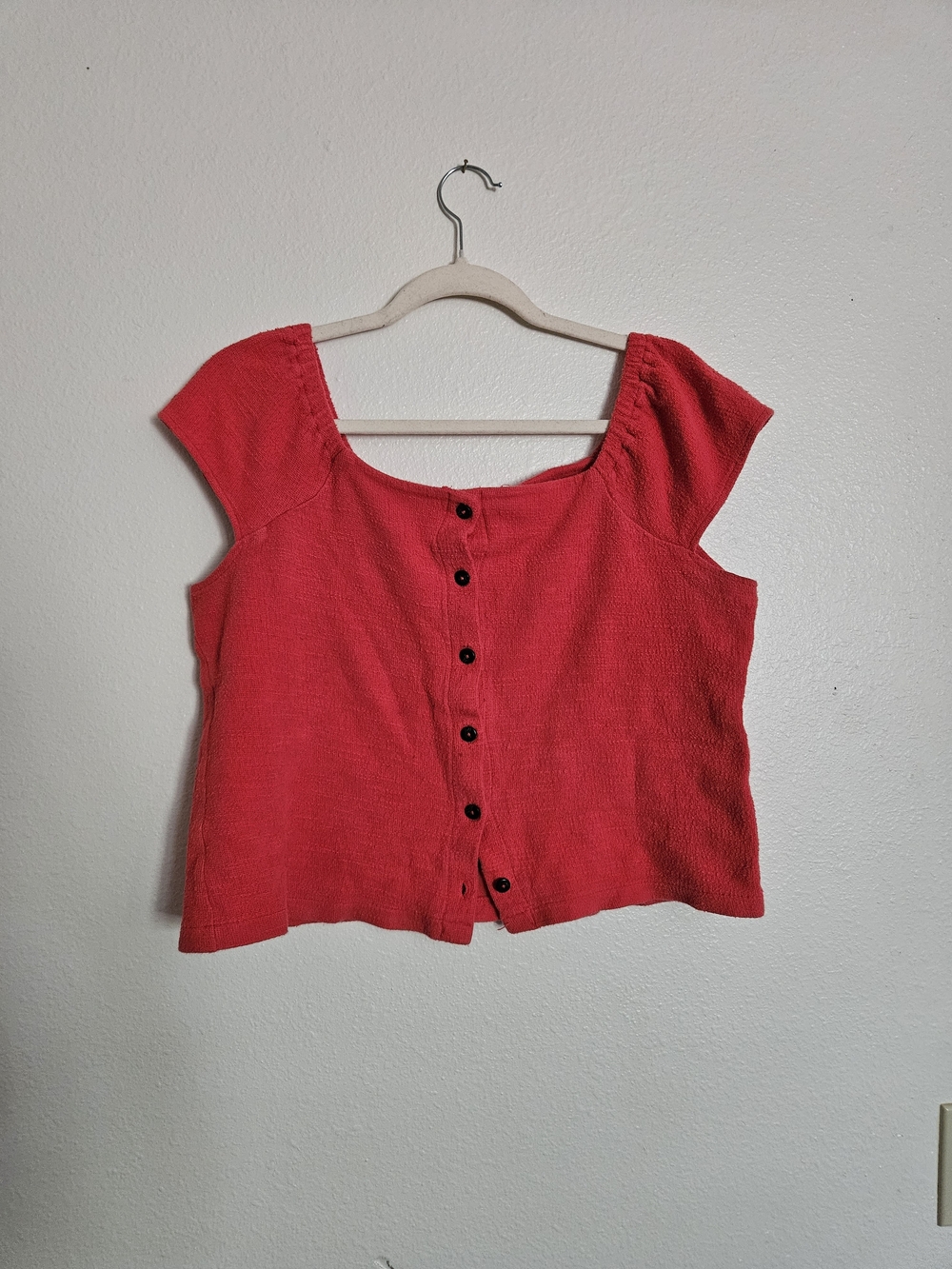 Madewell Women's Cropped Button Up Knit Top